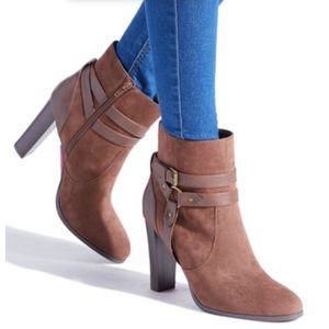 Brown Buckle Booties
